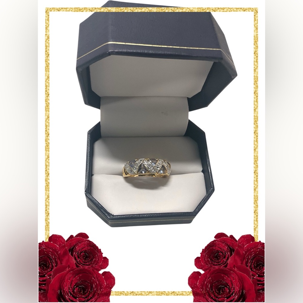 Gold and Silver Women's Ring with Intricate Design